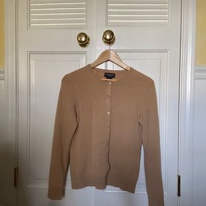Classic Cashmere Cardigan Beige Sweater Size Medium